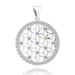 Pandantiv argint Floarea Vietii cu pietre colorate DiAmanti Z1782CR_MU-DIA (Argint 925‰ 3,2 g.)